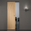 Bespoke Salerno Oak Flush Single Frameless Pocket Door - Prefinished