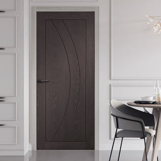 Image: Mode Salerno Internal Door - Umber Grey Laminate - Prefinished