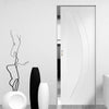 Bespoke Salerno Flush Single Frameless Pocket Door - White Primed