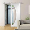 Sirius Tubular Stainless Steel Sliding Track & Salerno Door - Clear Glass - White Primed