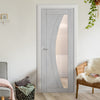 Ravello Prefinished Light Grey Ash Internal Door - Clear Glass