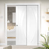 Salerno Staffetta Twin Telescopic Pocket Doors - Primed