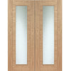 Palermo Oak Door Pair - Clear Glass