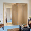 Three Folding Doors & Frame Kit - Salerno Oak Flush 3+0 - Prefinished