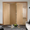 Three Folding Doors & Frame Kit - Salerno Oak Flush 3+0 - Unfinished