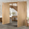 Three Folding Doors & Frame Kit - Salerno Oak Flush 2+1 - Prefinished