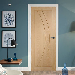 Image: Bespoke oak flush modern door
