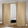 Four Folding Doors & Frame Kit - Salerno Oak Flush 2+2 - Prefinished