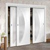 Bespoke Thruslide Salerno Glazed 3 Door Wardrobe and Frame Kit - White Primed