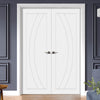Simpli Double Door Set - Salerno Flush Door - White Primed