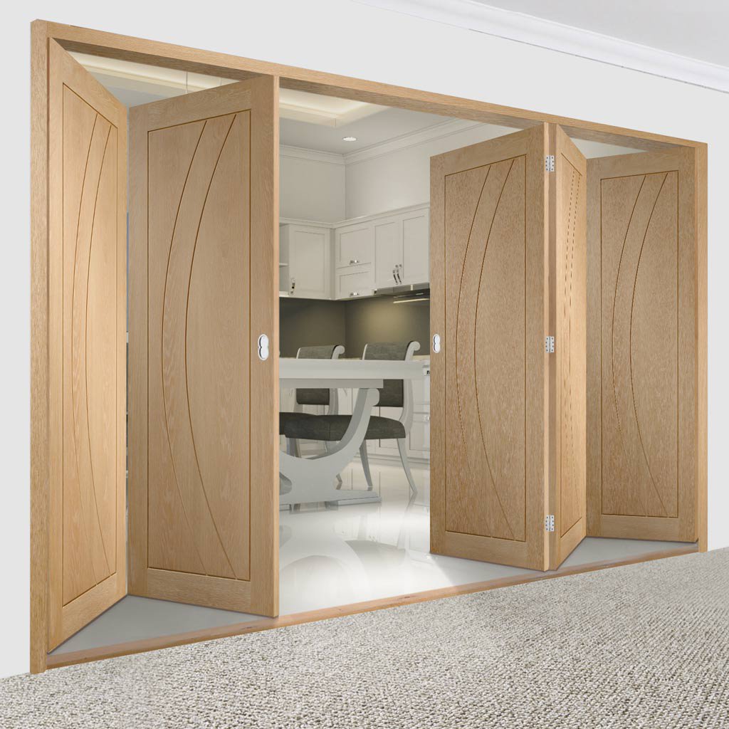 Bespoke Thrufold Salerno Oak Flush Folding 3+2 Door
