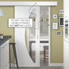 Single Sliding Door & Wall Track - Salerno Door - Clear Glass - White Primed