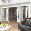 Bespoke Thrufold Salerno White Primed Glazed Folding 3+2 Door