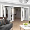 Bespoke Thrufold Salerno White Primed Glazed Folding 3+2 Door