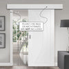 Single Sliding Door & Wall Track - Salerno Flush Door - White Primed