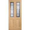 Part L Compliant Salisbury Exterior Oak Door and Frame Set - Part Frosted Double Glazing - One Unglazed Side Screen, From LPD Joinery