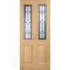 Cottage 6L Exterior Oak Door and Frame Set - Clear Double Glazing - Two Unglazed Side Screens, From LPD Joinery