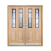 Salisbury External Oak Double Door and Frame Set - Semi Obscure Zinc Double Glazing, From LPD Joinery