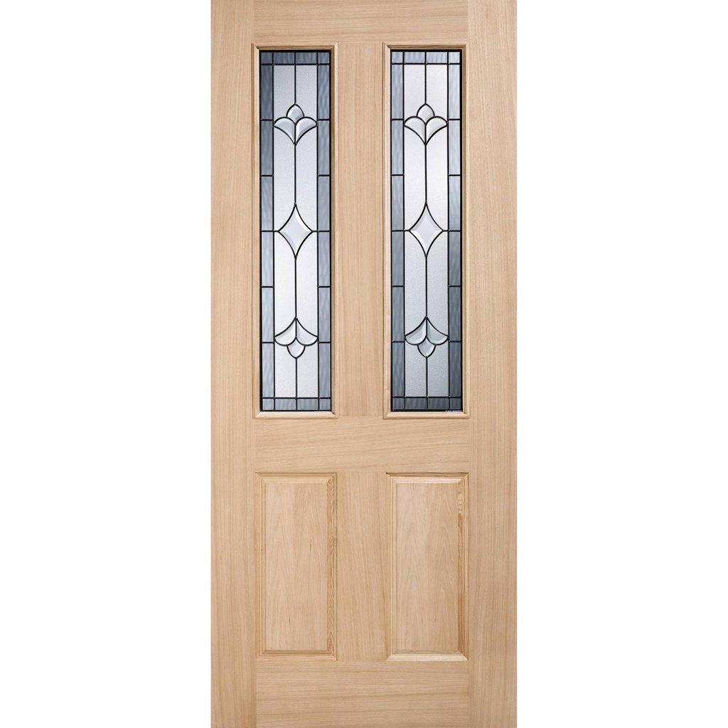 Salisbury External Oak Double Door and Frame Set - Semi Obscure Zinc Double Glazing, From LPD Joinery