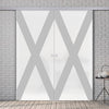 Double Glass Sliding Door - The Saltire Flag 8mm Obscure Glass - Obscure Printed Design with Elegant Track