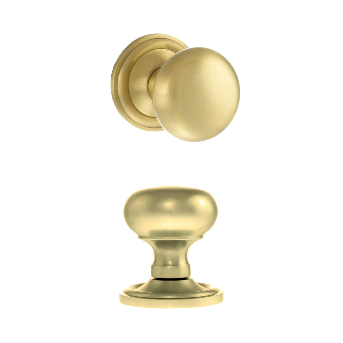 Harrogate Mushroom Old English Mortice Knob - Satin Brass