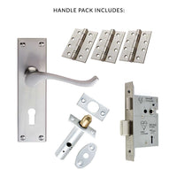 External DL54 Victorian Scroll Lever Back Door Handle Pack - Chrome Finish