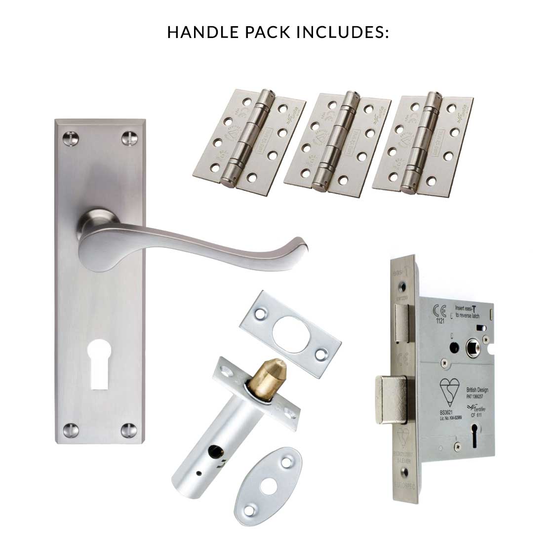 External DL54 Victorian Scroll Lever Back Door Handle Pack - Chrome Finish