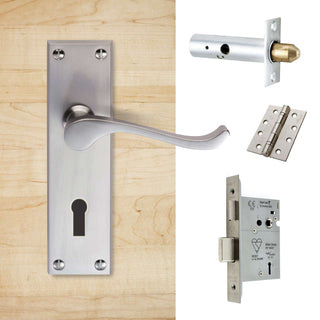 Image: External CBS54 - Contract Range - Victorian Lever Back Door Handle Pack - Chrome Finish