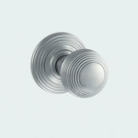 Ripon Reeded Old English Mortice Knob - Satin Chrome