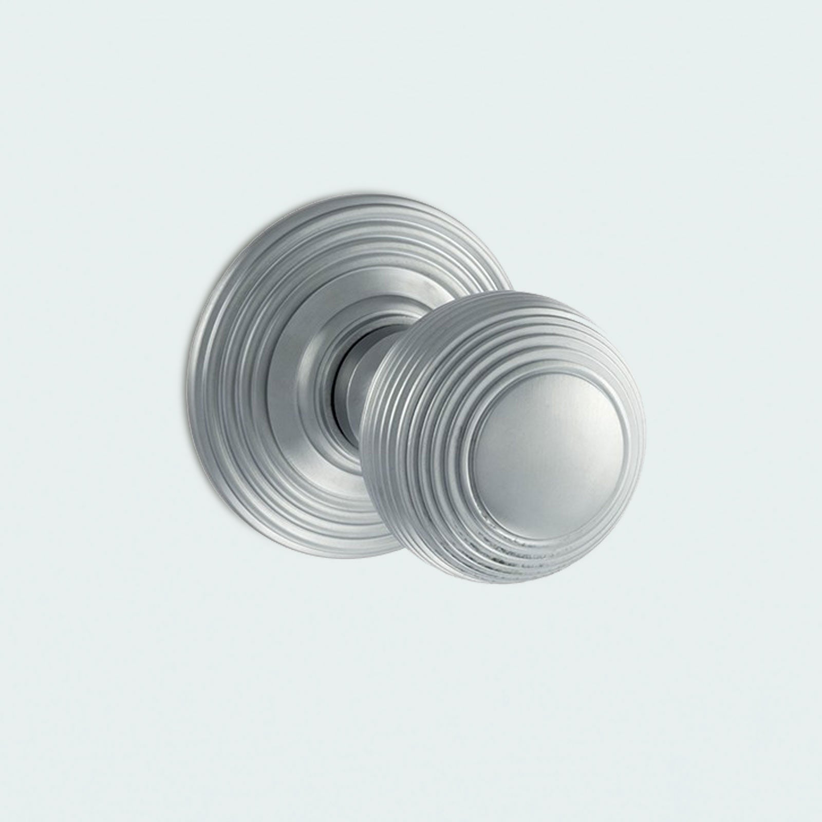 Ripon Reeded Old English Mortice Knob - Satin Chrome