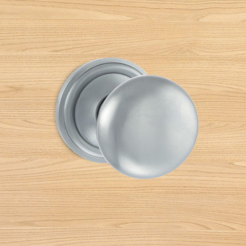 Harrogate Mushroom Old English Mortice Knob - Satin Chrome
