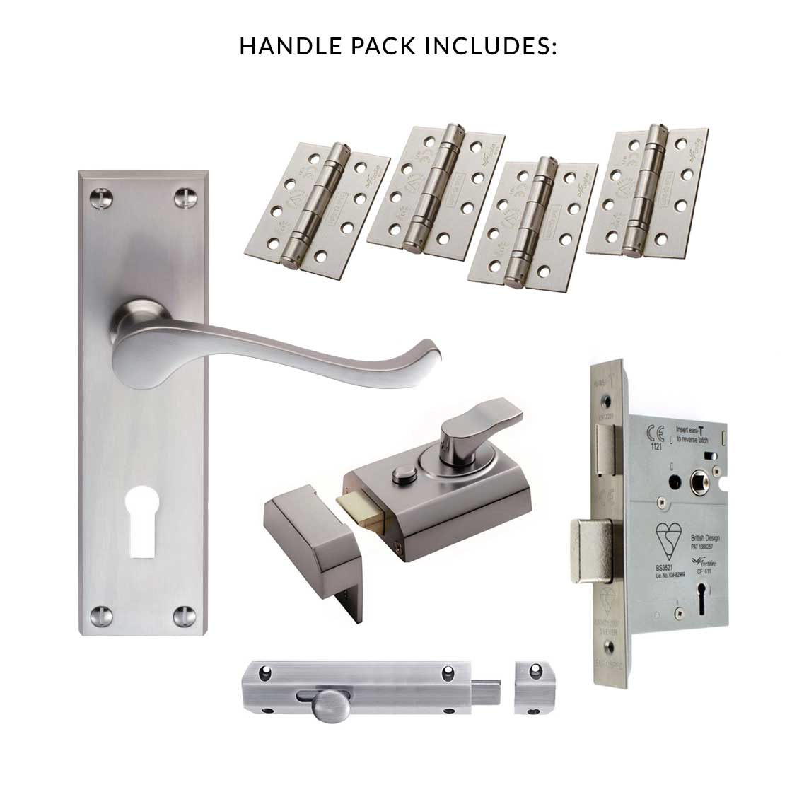 External CBS54 - Contract Range - Victorian Lever Stable Door Handle Pack - Chrome Finish