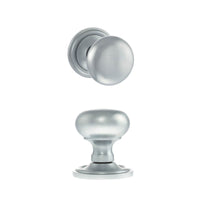 Harrogate Mushroom Old English Mortice Knob - Satin Chrome