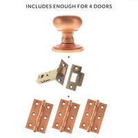 Four Pack Harrogate Mushroom Old English Mortice Knob - Urban Satin Copper