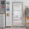 Handmade Eco-Urban Manchester 3 Pane Solid Wood Internal Door UK Made DD6306SG - Frosted Glass - Eco-Urban® Mist Grey Premium Primed