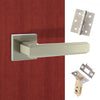 Forme Alila Designer Lever on Minimal Square Rose - Satin Nickel Handle Pack