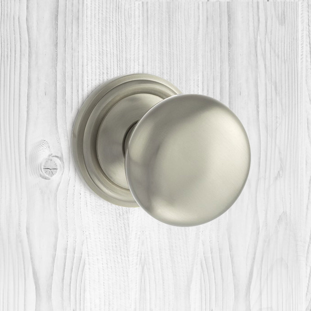 Harrogate Mushroom Old English Mortice Knob - Satin Nickel