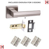 Three Pack Senza Pari Davoli Lever on Flush Rose - Satin Nickel Handle