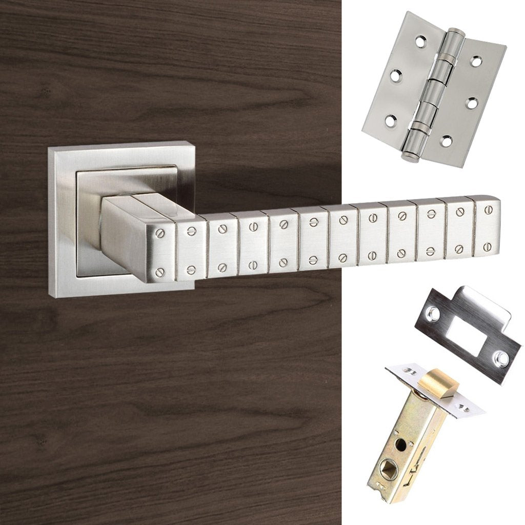 Senza Pari Bianca Lever on Square Rose - Satin Nickel Handle Pack