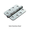 102x76mm Grade 13 Hinge - Radius Corners - Suits Fire Doors - Six Finishes - Single Hinge