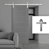 Stainless Steel Single Sliding Track for Wooden Doors - Barn Style - Straight Hanger