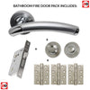 Saturn Bathroom Door Handle Pack - Polished Chrome - Satin Chrome