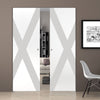The Saltire Flag 8mm Obscure Glass - Obscure Printed Design - Double Absolute Pocket Door