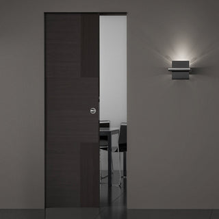 Image: Seis Charcoal Black Flush Absolute Evokit Single Pocket Door - Prefinished