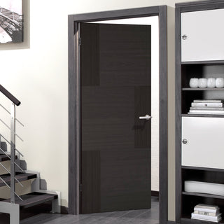 Image: Seis Charcoal Black Flush Fire Door - 30 Minute Fire Rated - Prefinished