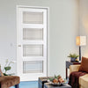 White PVC selkirk lightly grained door ayr style glass