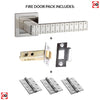Senza Pari Bianca Fire Lever on Square Rose - Satin Nickel Handle Pack