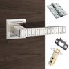 Senza Pari Bianca Fire Lever on Square Rose - Satin Nickel Handle Pack
