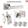 Senza Pari Bianca Bathroom Lever on Square Rose - Satin Nickel Handle Pack