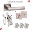 Senza Pari Davoli Bathroom Lever on Flush Rose - Satin Nickel Handle Pack